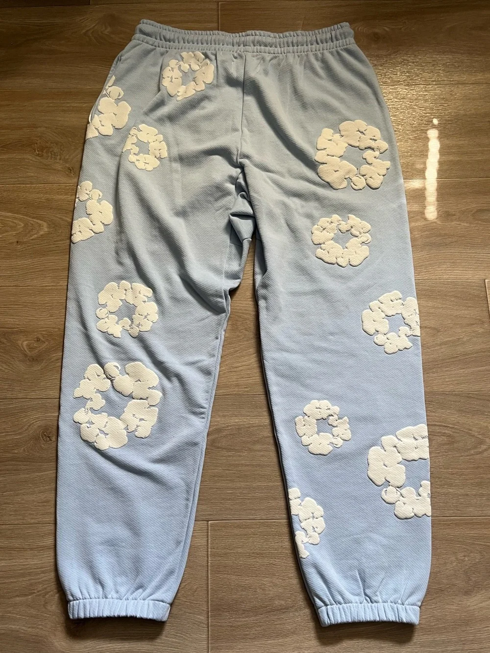 Denim Tears Cotton Wreath Light Blue Sweatpants - Size XL - NEW